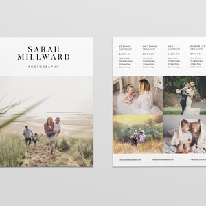 Photography Pricing Template - Photography Price List - Photographer Pricing - Photography Price List - Photoshop Template - Pricing Guide