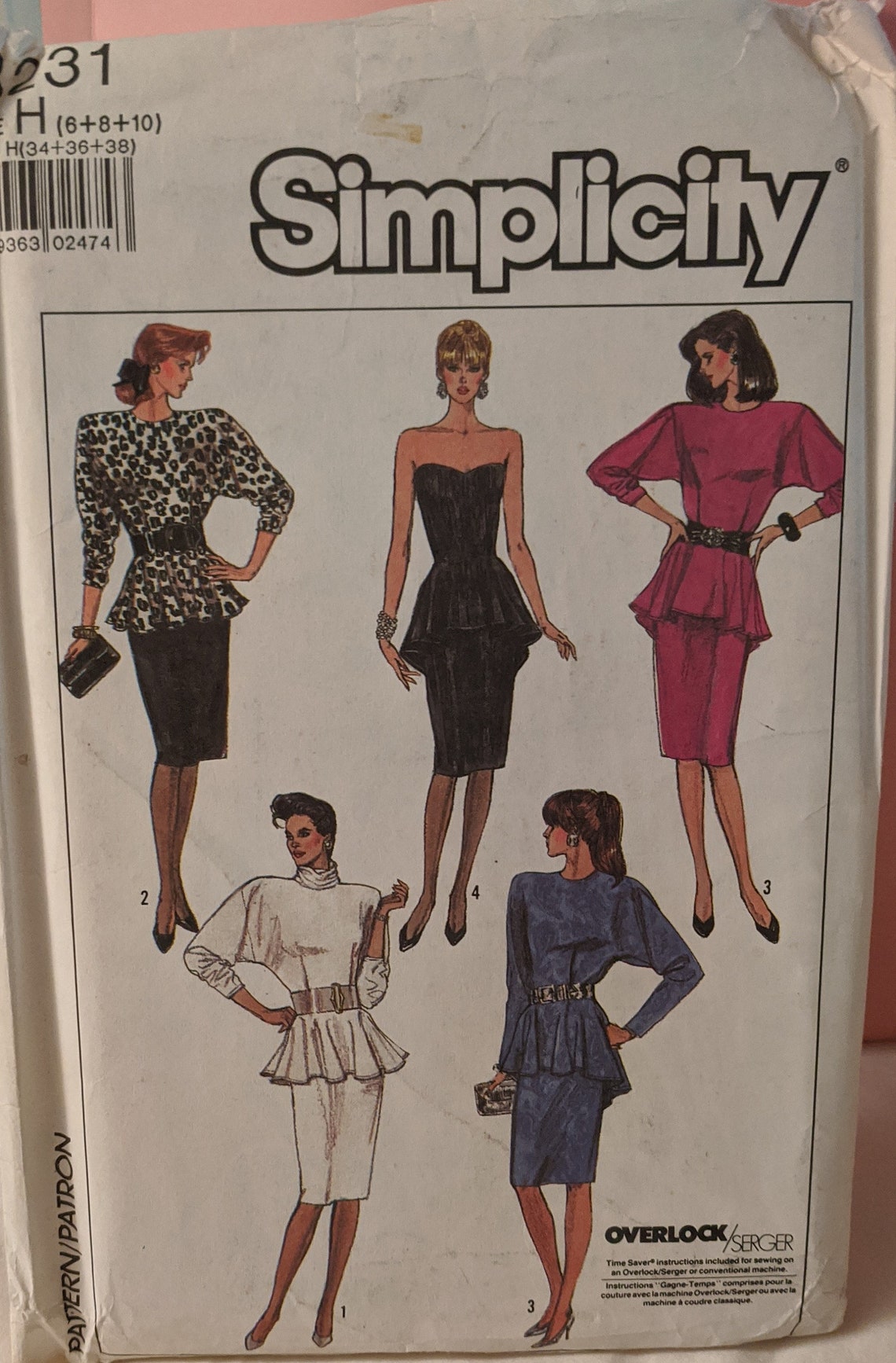 Simplicity 8231 Dress Pattern 1987 Size H 6 8 10 UNCUT and Etsy