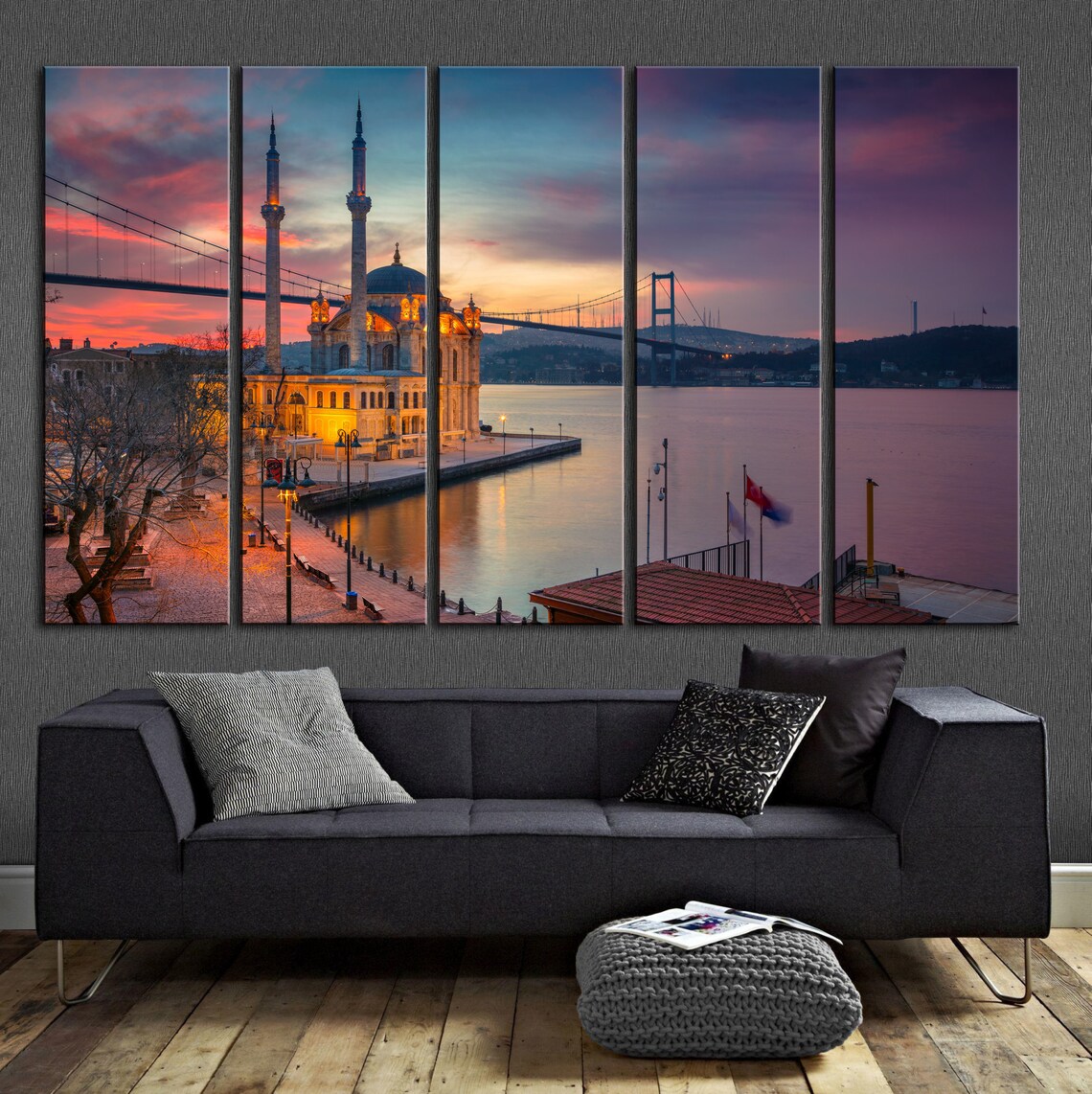 Istanbul Wall art canvas Istanbul Art Ortakoy Mosque Sunset Etsy