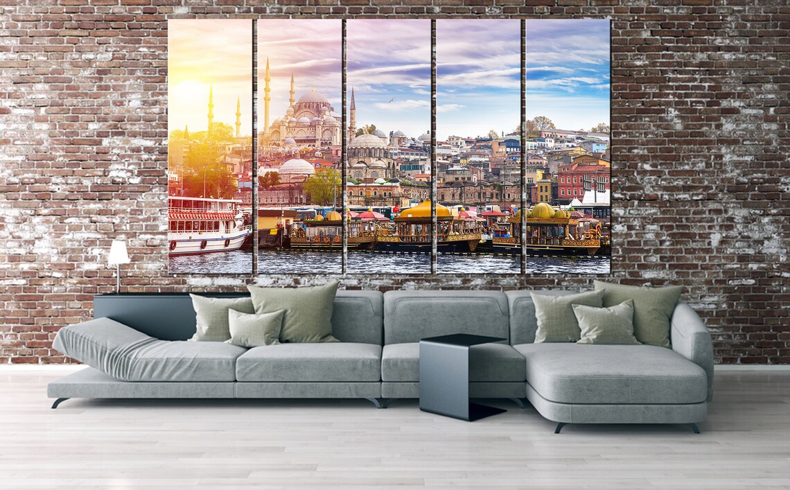 Istanbul Wall art canvas / Istanbul Art / Mosque Sunset Print Etsy