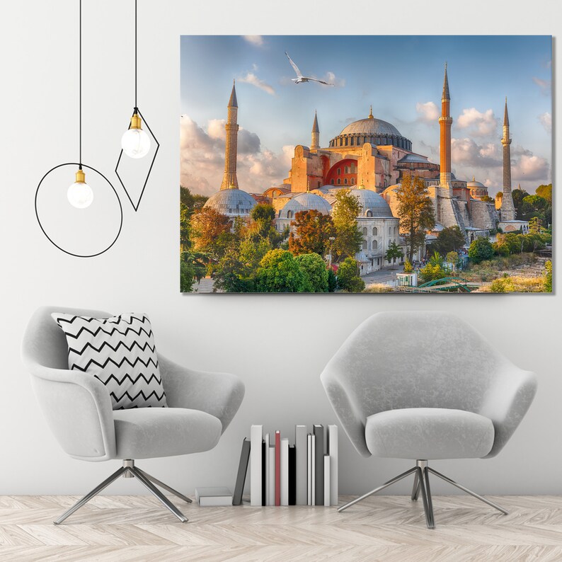 Hagia Sophia Istanbul Wall art canvas Istanbul Art Sunset | Etsy