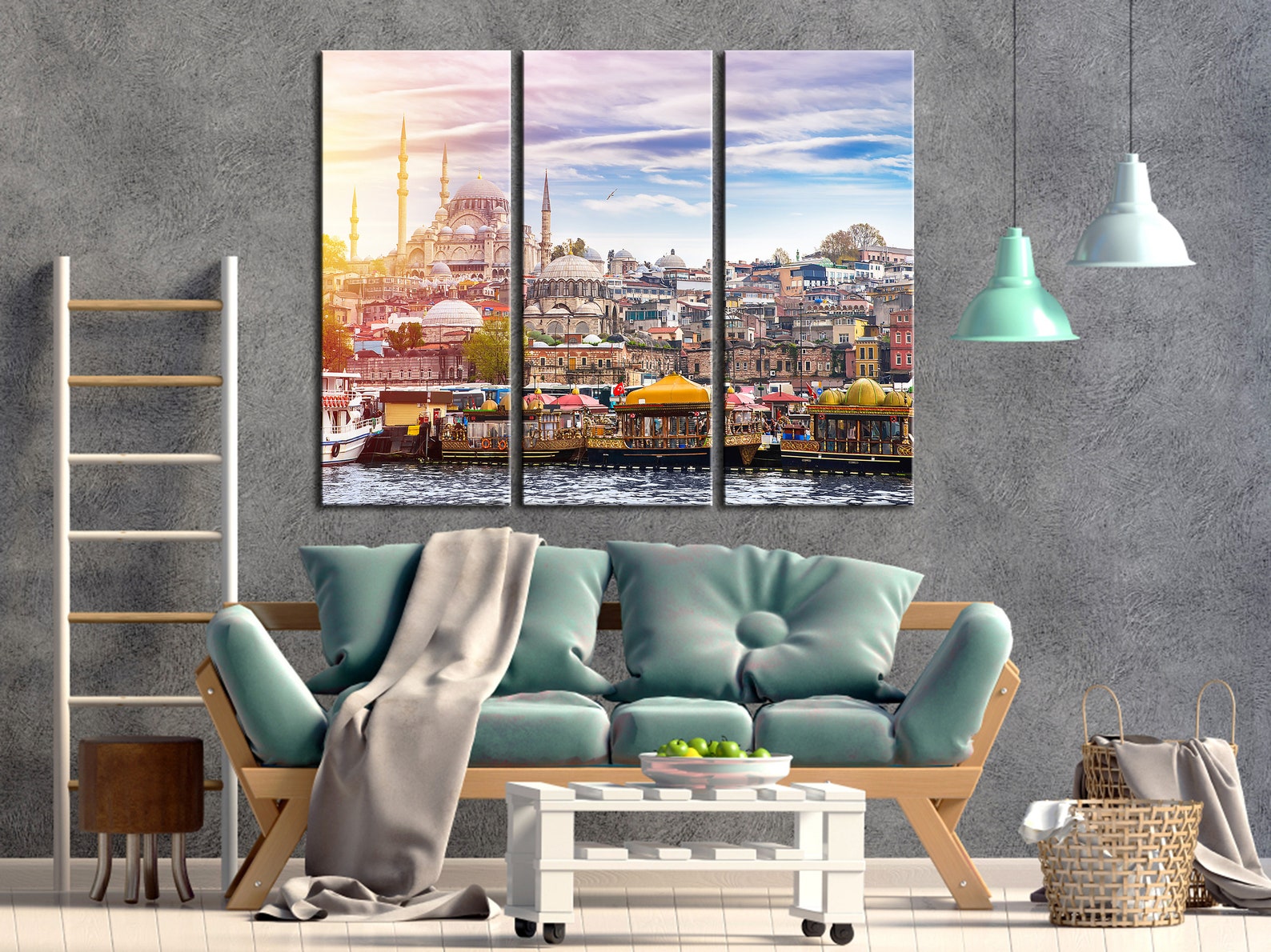 Istanbul Wall art canvas / Istanbul Art / Mosque Sunset Print | Etsy