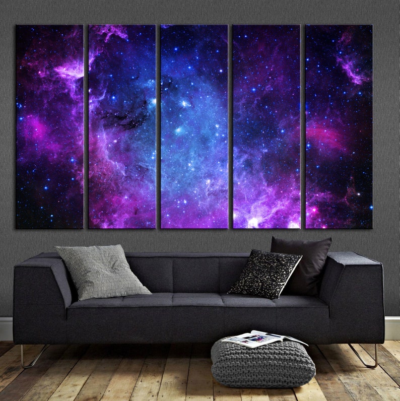 Impressive Space Printed Canvas The Infinite Galaxy Wall Art Etsy