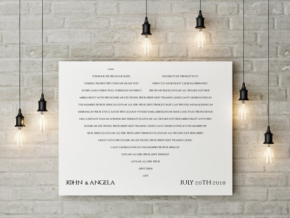 Game Of Thrones Fonts Anniversary Gift First Dance Lyrics On Etsy
