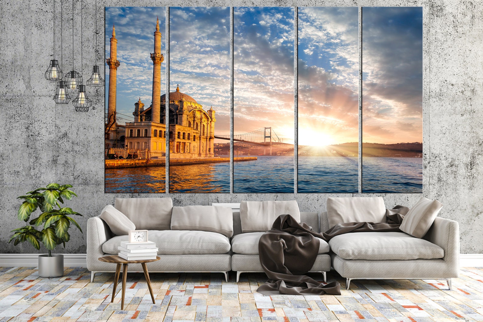 Istanbul Wall art canvas Istanbul Art Ortakoy Mosque Sunset Etsy