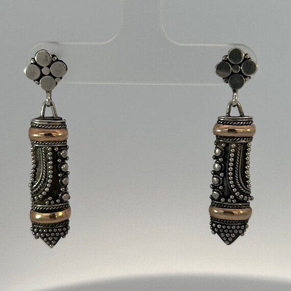 Sterling Silver & Rose Gold Plated Dangle Earrings