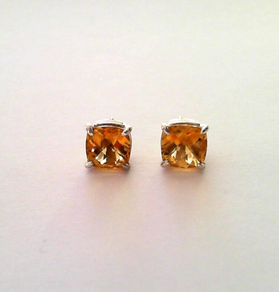 V3 Jewelry Gold Over Sterling Silver with 10MM Natural Citrine Stud Earrings