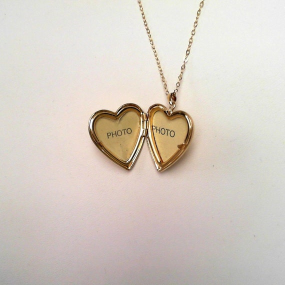 10k Yellow Gold Heart Locket on 14k Yellow Gold C… - image 3