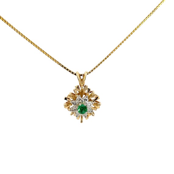 14K Emerald and Diamond necklace