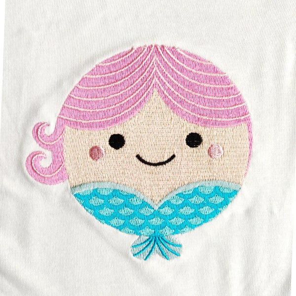 MERMAID Face Design Tail Kids Embroidery Design Idea