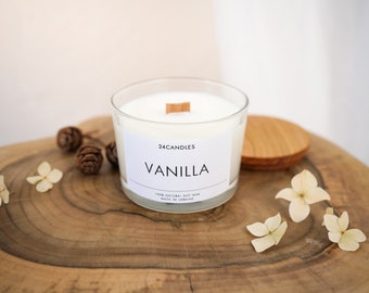 Personalized Custom aroma candle gift. 100% natural Soy wax Candle 6oz. Natural And Vegan. Wood wick. Eco Friendly