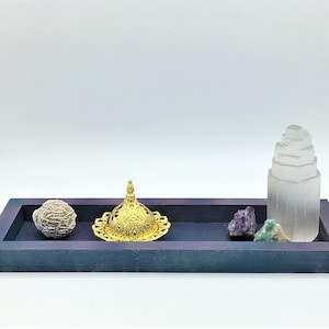 Crystal Display, Crystal Tray, Witchy Home Decor, Witchy Decor Tray, Meditation Altar, Wiccan Kitchen Decor, Tray for Crystals