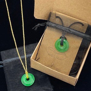 Genuine Jade Pendant w/Black Cord & Your Choice of Gold or Silver Chain, Minimalist Jewelry, Layering Jewelry, Jade Necklace, Jade Jewelry