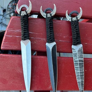 Handcrafted Boline Knife: White Handle Witchcraft Altar Tool