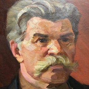 Portrait of a Man, Ukrainian Vintage painting by Vasily Kondratyuk. Oil on Canvas. Original Vintage Ukrainian Art.