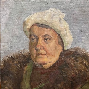 Female Portrait, Ukrainian Vintage painting by Peresvetova. Oil on Canvas. Original Vintage Ukrainian Art.