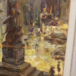 Lviv, Ukrainian Vintage painting by Ivan Kuznecov. Oil on Cardboard. Original Vintage Ukrainian Art.