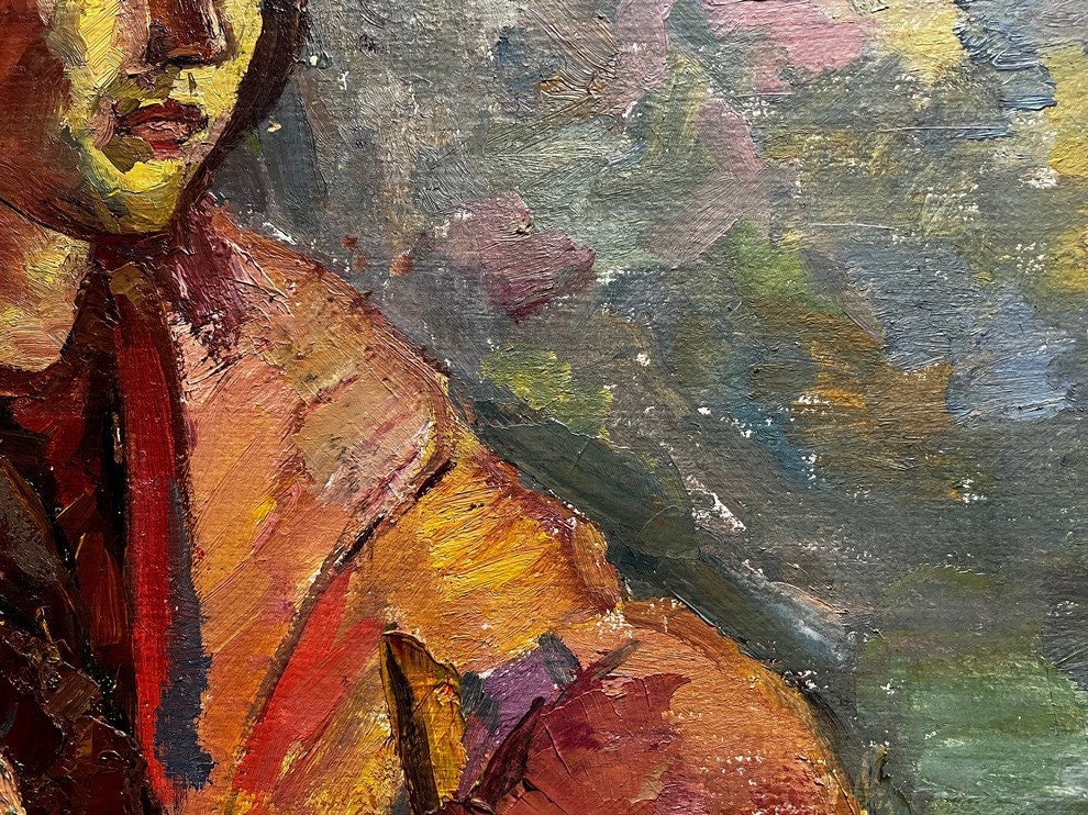 Female Portrait, Ukrainian Vintage Painting by Yaroslav Lavrinenko. Oil ...