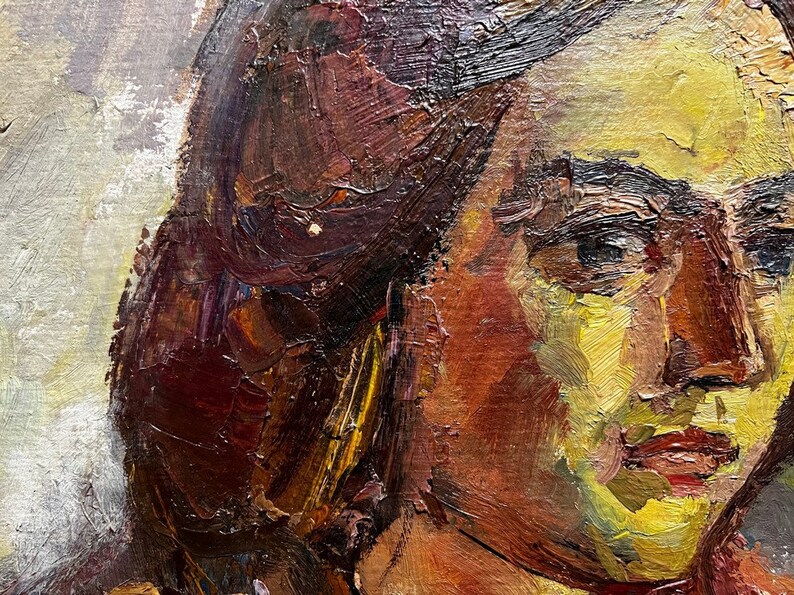 Female Portrait, Ukrainian Vintage Painting by Yaroslav Lavrinenko. Oil ...