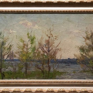 Spring, Ukrainian Vintage painting by Matvey Kogan-Shats. Oil on Canvas. Original Vintage Ukrainian Art.