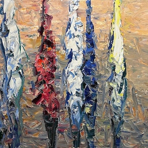 Abstraction, Ukrainian Vintage painting by Ivan Tyukha. Oil on Cardboard. Original Vintage Ukrainian Art.