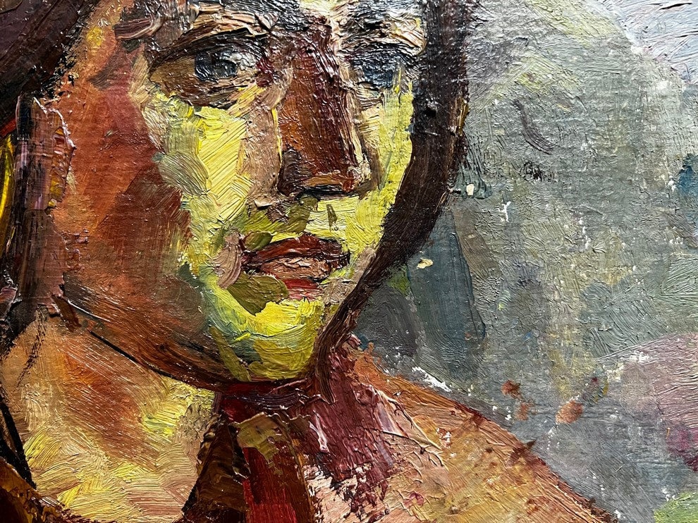 Female Portrait, Ukrainian Vintage Painting by Yaroslav Lavrinenko. Oil ...