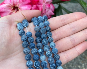 9.8mm 10mm 14 Inch 122054261 Crackle Tibetan Agate Full strand Round Beads Hole 1.2mm Approx 38 beads