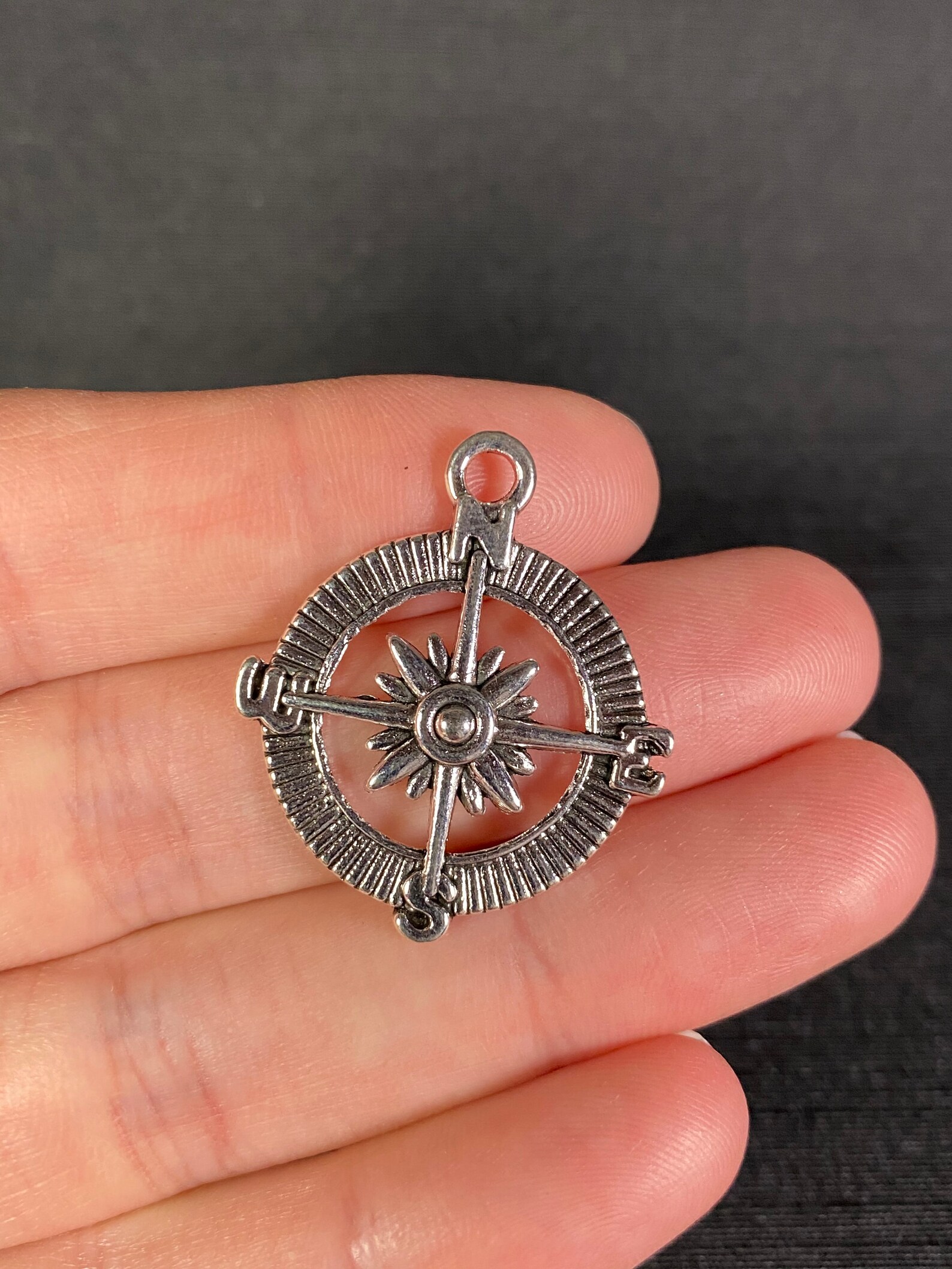 10 Piece Compass Pendant Compass Charm Necklace Charm Etsy