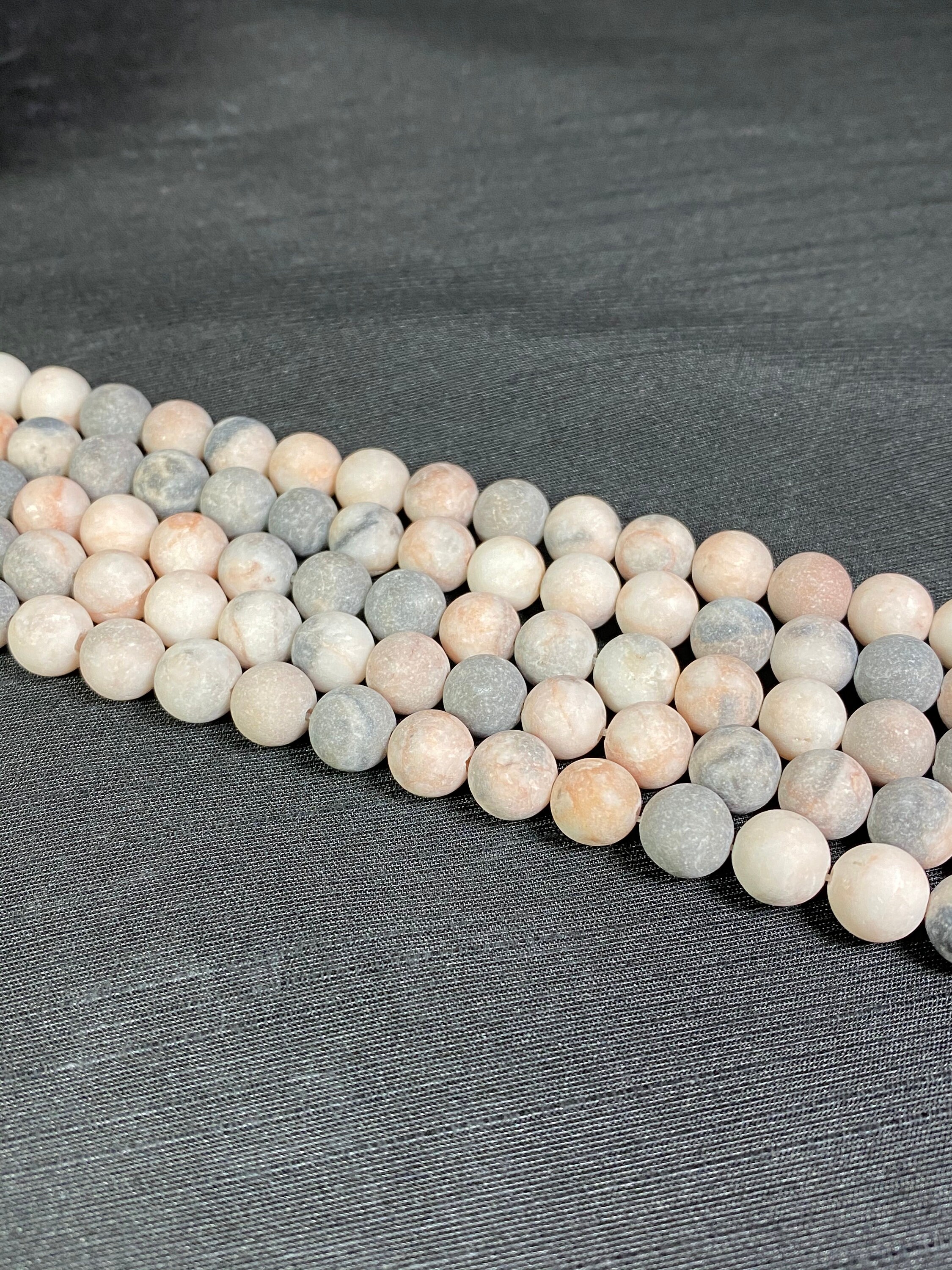 Pink Zebra Jasper Beads Frosted Matte Zebra Jasper 15in Etsy