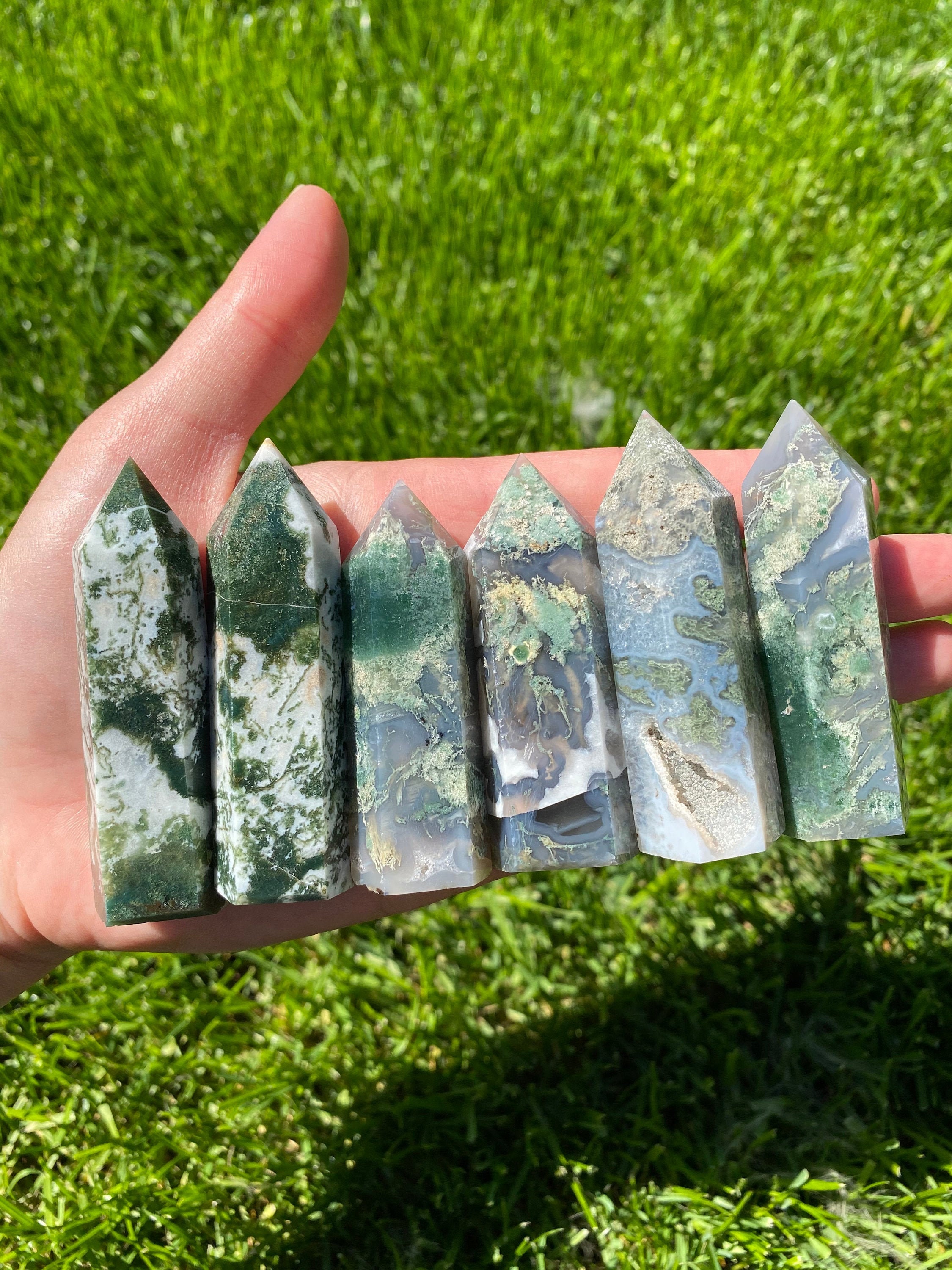 polished moss agate