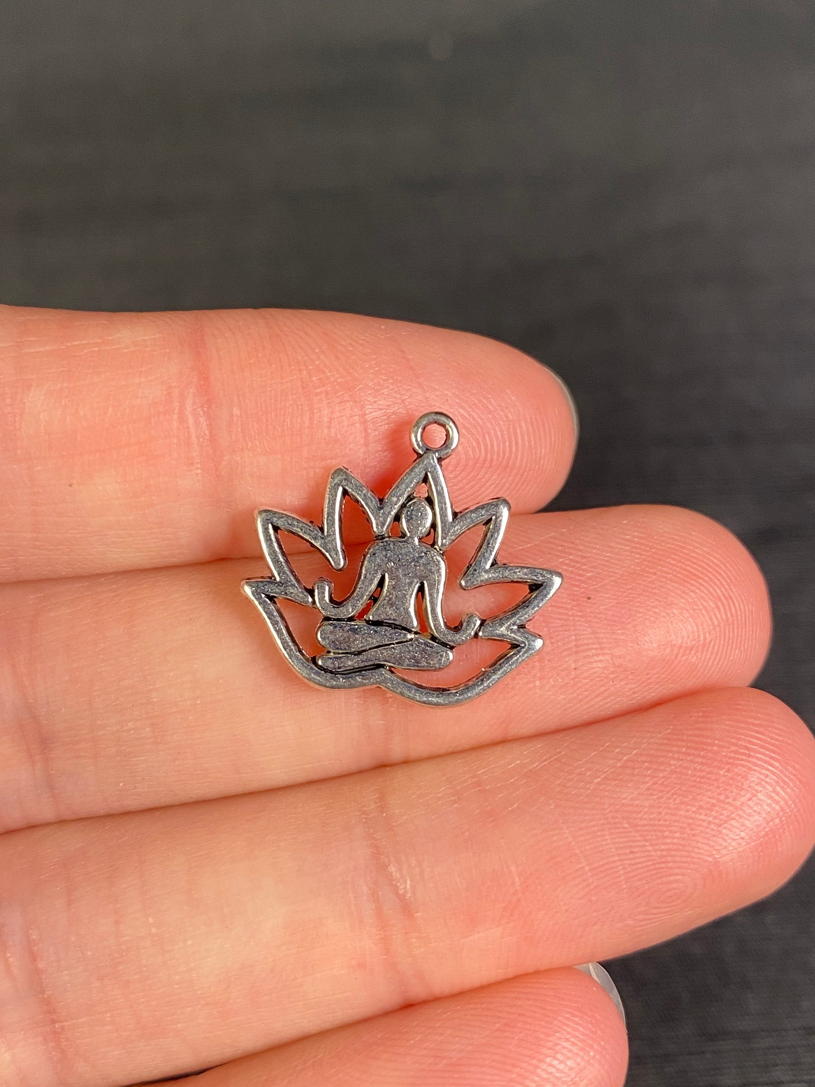 10 Piece Yoga Charm Meditation Lotus Yoga Charm Bracelet Etsy