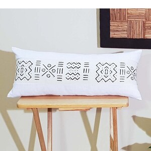 Authentic African Mud Cloth Cushion Cover | 12&quot; x 24&quot; | Decorative Pillow Covers | Gifts for HER/HIM | Accent Pillow | Cushion Cover