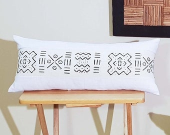 Authentic African Mud Cloth Cushion Cover | 12" x 24" | Decorative Pillow Covers | Gifts for HER/HIM | Accent Pillow | Cushion Cover