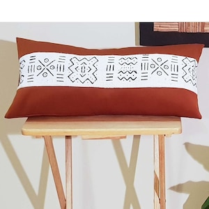 Authentic African Mud Cloth Cushion Cover | 12&quot; x 24&quot; | Decorative Pillow Covers | Gifts for HER/HIM | Accent Pillow | Cushion Cover