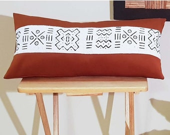 Authentic African Mud Cloth Cushion Cover | 12" x 24" | Decorative Pillow Covers | Gifts for HER/HIM | Accent Pillow | Cushion Cover