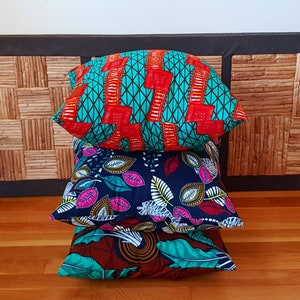 African Wax Print Pillow cover Throw Pillow Decorative Couch Pillow Gifts for HER/HIM Cushion Cover Accent Pillow image 7