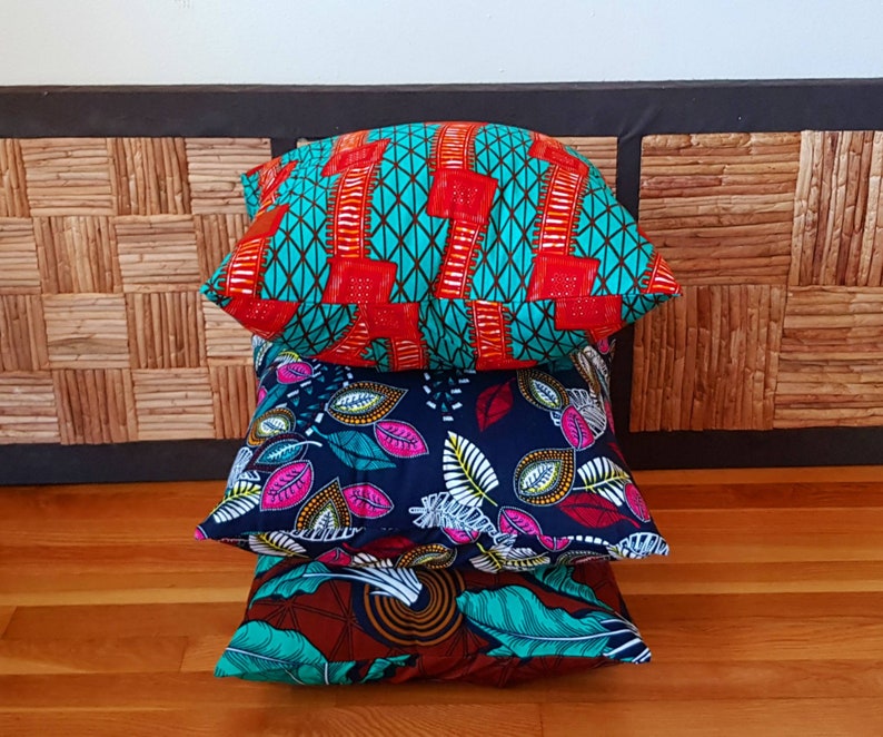 African Wax Print Pillow cover Throw Pillow Decorative Couch Pillow Gifts for HER/HIM Cushion Cover Accent Pillow image 7