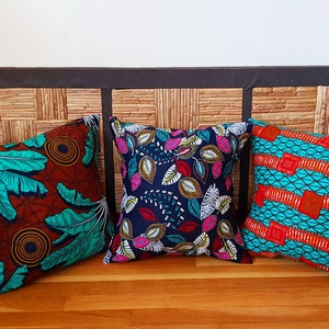 African Wax Print Pillow cover Throw Pillow Decorative Couch Pillow Gifts for HER/HIM Cushion Cover Accent Pillow image 6