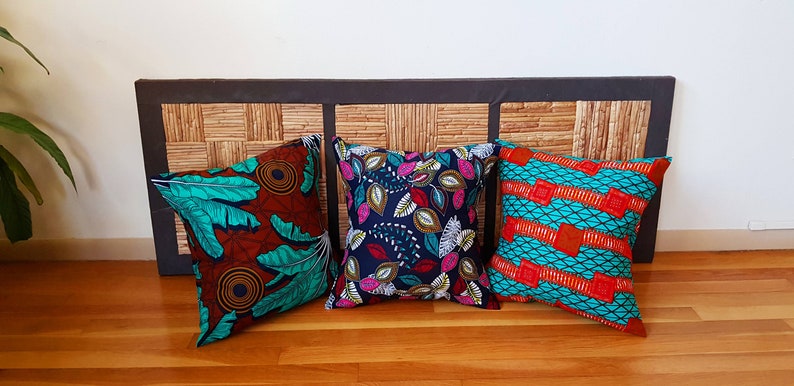 African Wax Print Pillow cover Throw Pillow Decorative Couch Pillow Gifts for HER/HIM Cushion Cover Accent Pillow image 6