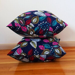 African Wax Print Pillow cover Throw Pillow Decorative Couch Pillow Gifts for HER/HIM Cushion Cover Accent Pillow image 4