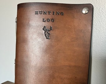 Witmer Custom Leather Premium Hunting Log Book / Journal Personalized for Free !