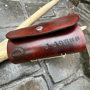 Cartera de pesca con mosca hecha a mano de cuero personalizado de Witmer