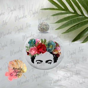 Frida&#39;s Eyes Round Flask With Rhinestone Lid 5 oz