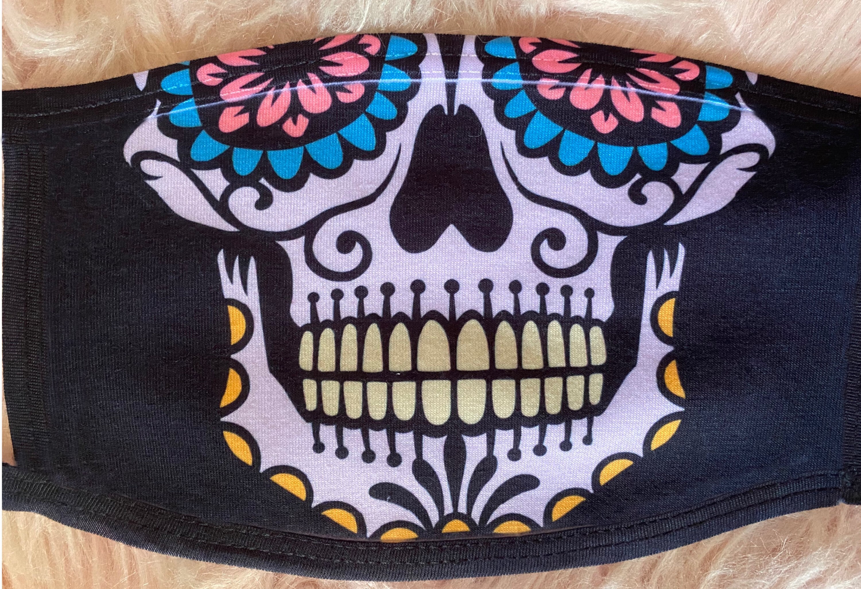 Cubierta de la cara del cráneo de azúcar. Lavable | Etsy