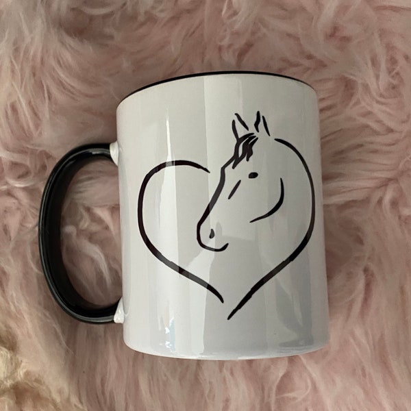 Horse in a Heart coffee mug