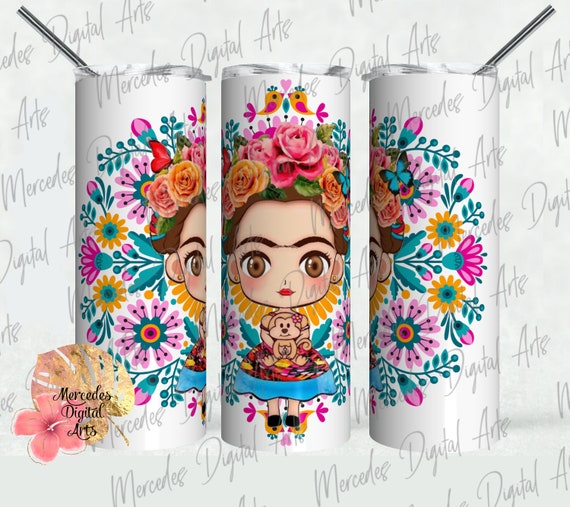 Skinny Steel Tumbler with Straw, 20oz - The Frida Room