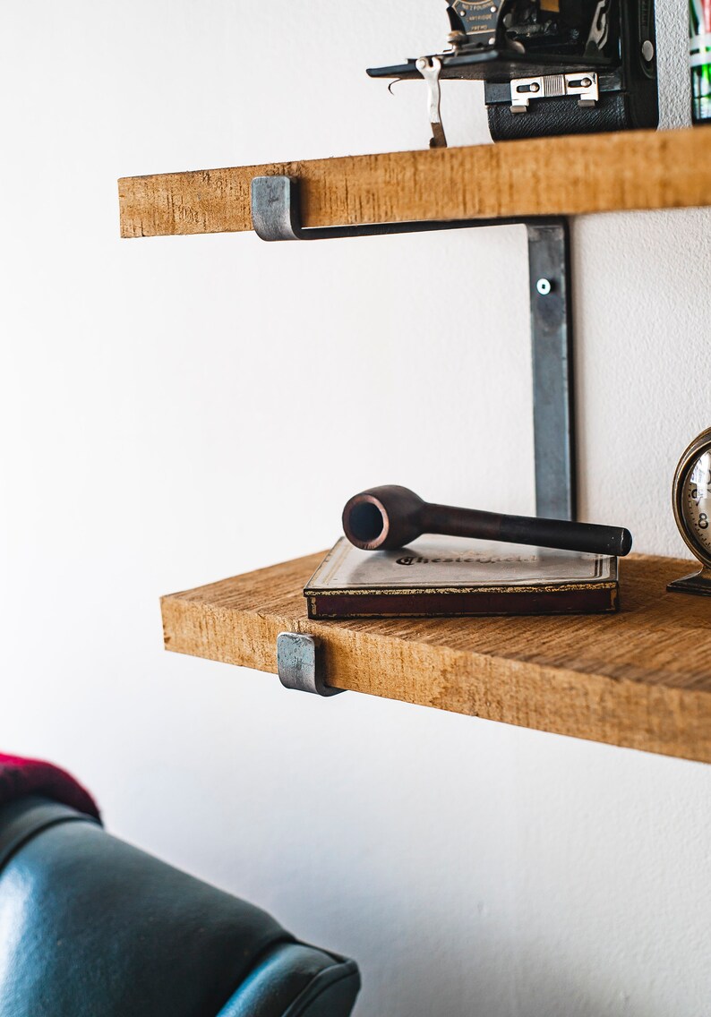 Double Metal Shelf Bracket J Bracket Style Shelving Open Etsy