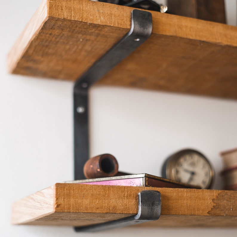 Double Metal Shelf Bracket J Bracket Style Shelving Open Etsy