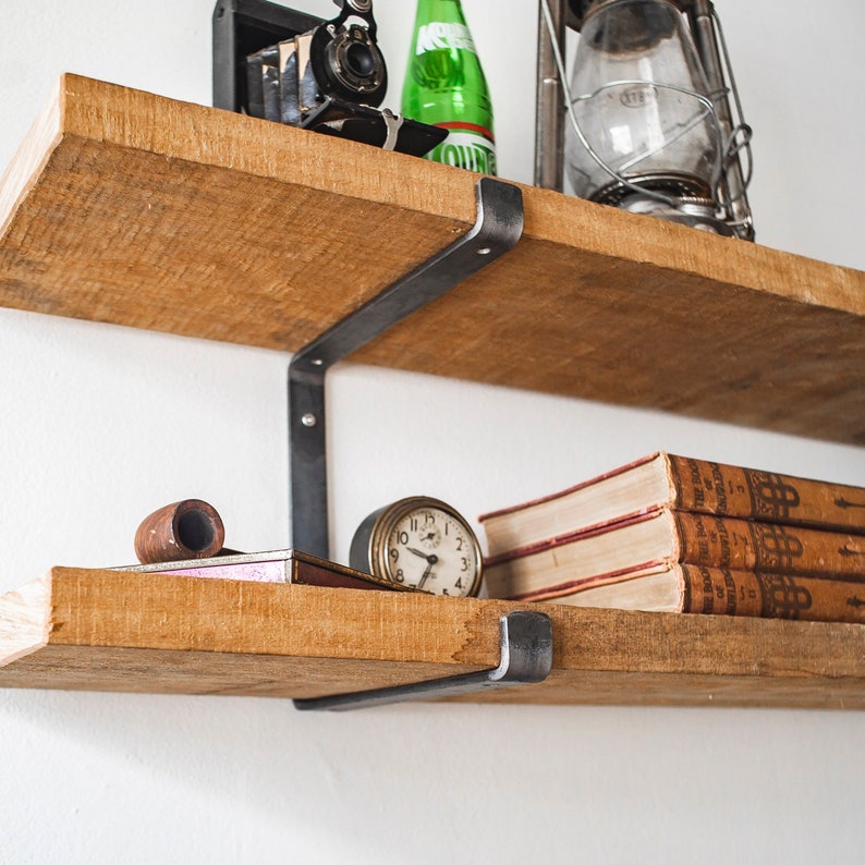 Double Metal Shelf Bracket J Bracket Style Shelving Open Etsy