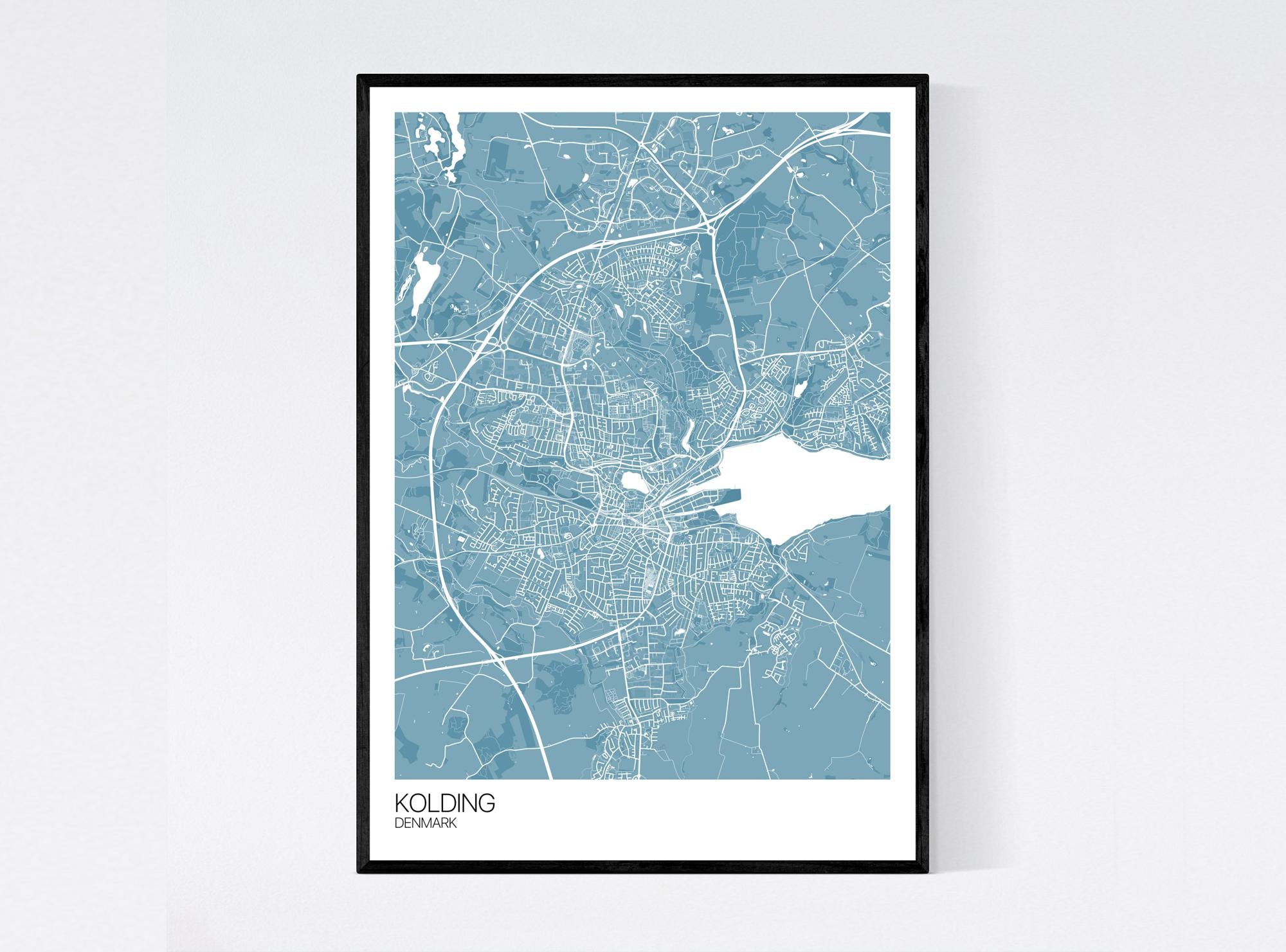 Denmark City Map Print Colours 350gsm -